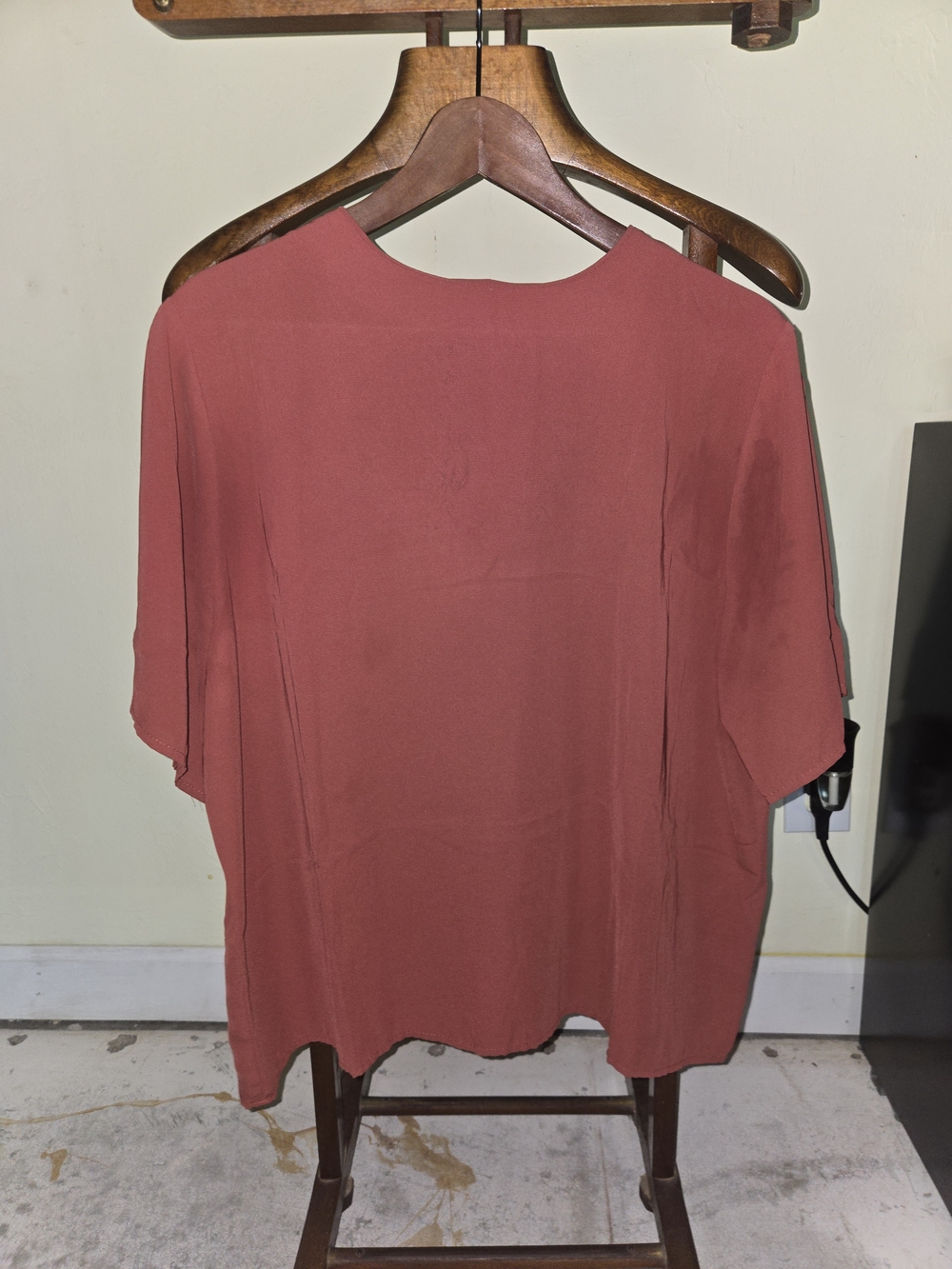dressbarn Brick Red Short-Sleeve Tunic Top